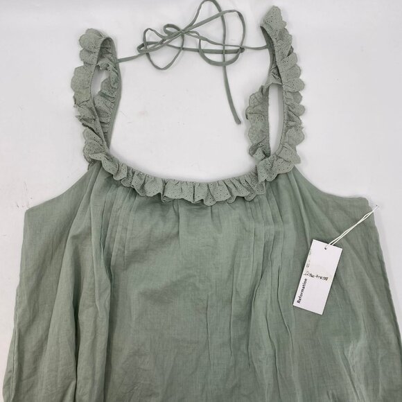 Reformation Green Tucker Eyelet Trim Mini Dress | Size XL - Picture 4 of 8